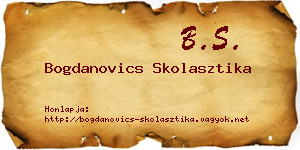 Bogdanovics Skolasztika névjegykártya